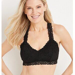 Maurices Vintage Black Lace Racerback Bralette - S